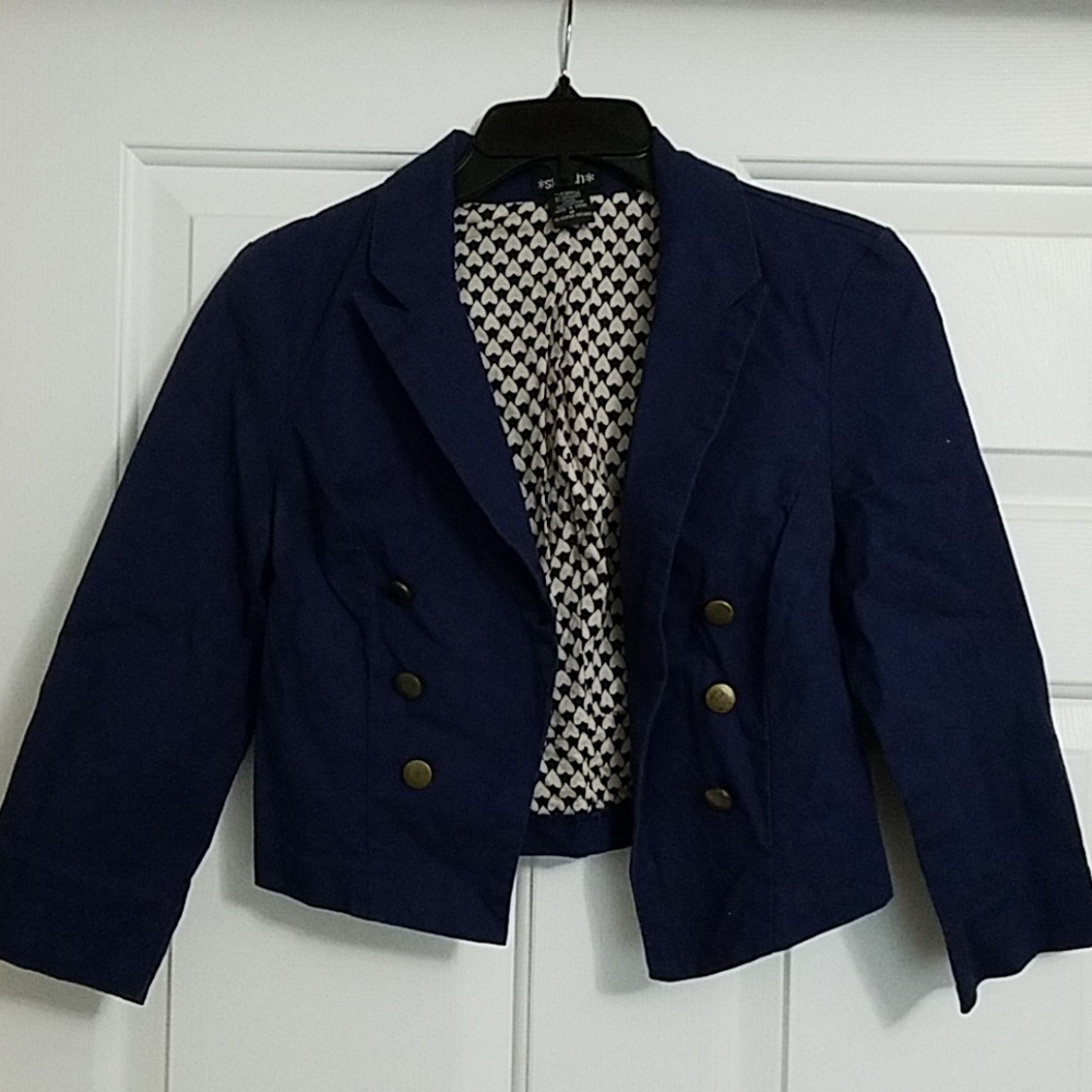 Navy blue crop jacket